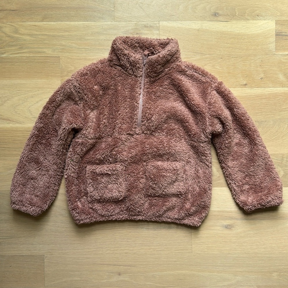 Jcrew Crewcuts Kids’ Sherpa Half-Zip Pullover Pink, XS (4-5)